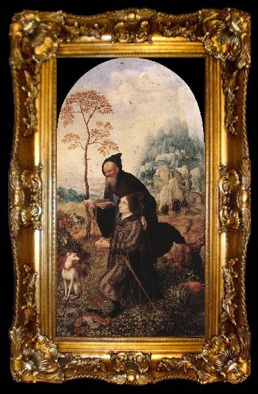 framed  GOSSAERT, Jan (Mabuse) St Anthony with a Donor dfg, ta009-2